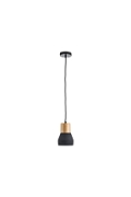 Lampa wisząca CONCRETE 12 cm- czarny beton, drewno - Step Into Design