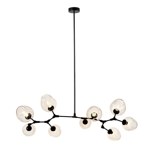 Lampa wisząca MODERN ORCHID-9 transparentno czarna 150 cm Step Into Design