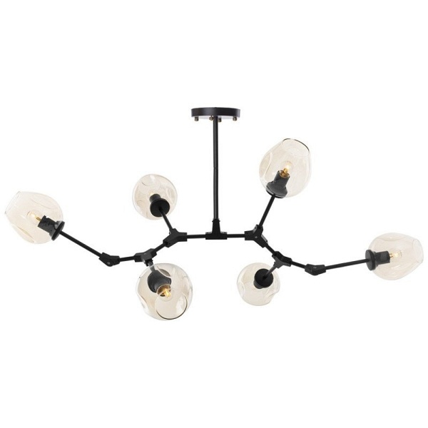 Lampa wisząca MODERN ORCHID-6 bursztynowo czarna 130 cm Step Into Design