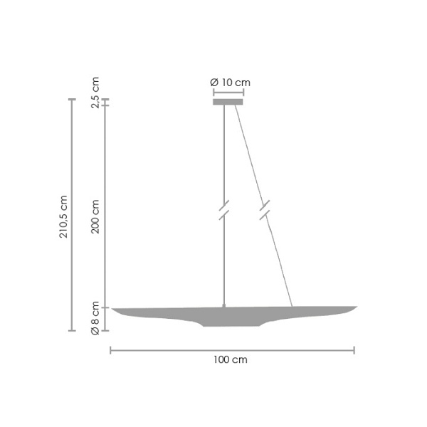 Lampa wisząca BLACK TUBE czarno złota 100 cm Step Into Design