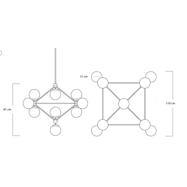 Lampa wisząca transparentno czarna Astrifero 15 Step Into Design