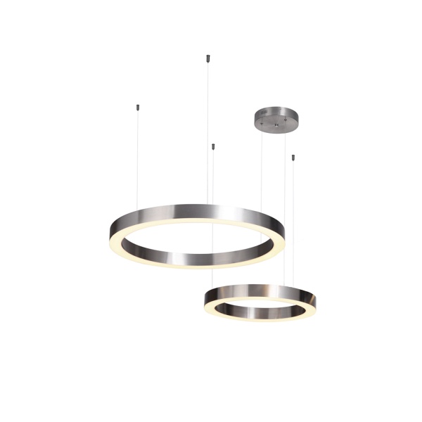 Lampa wisząca CIRCLE 60+80 LED nikiel na 1 podsufitce Step Into Design