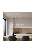 Lampa wisząca ZIGZAG 90 cm - LED, biała, falista listwa - Step Into Design