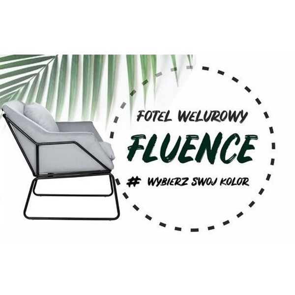 Fotel welurowy FLUENCE szary Step Into Design