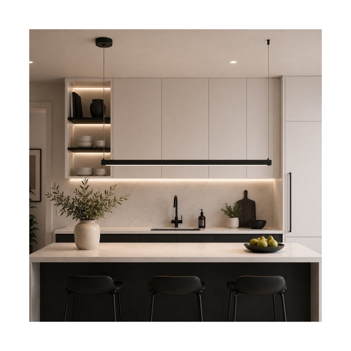 Lampa wisząca BEAM-100 LED - czarna oprawa liniowa - Step Into Design