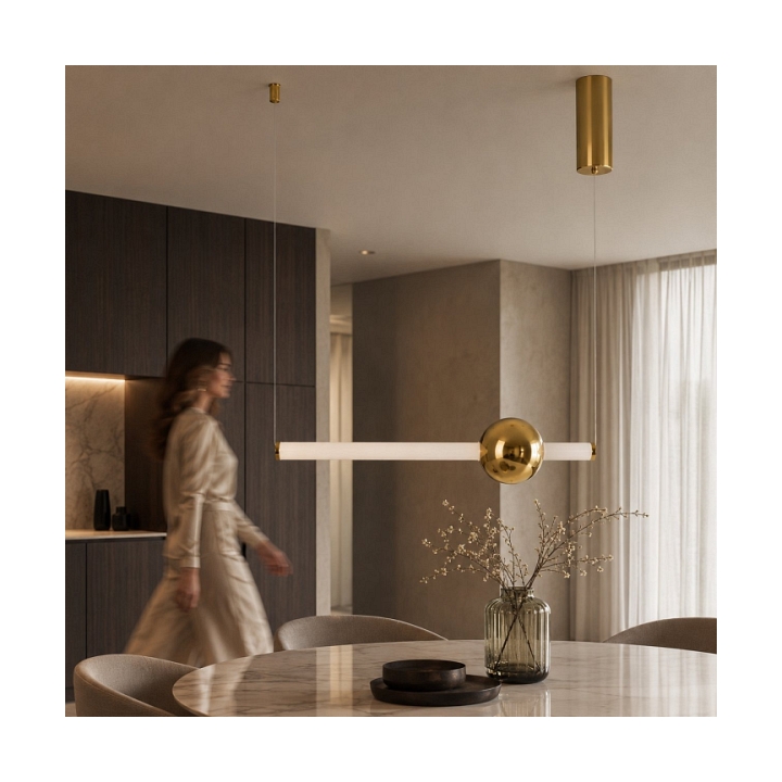 Lampa wisząca O-LINE 63 - LED, 63 cm, złoty połysk - Step Into Design