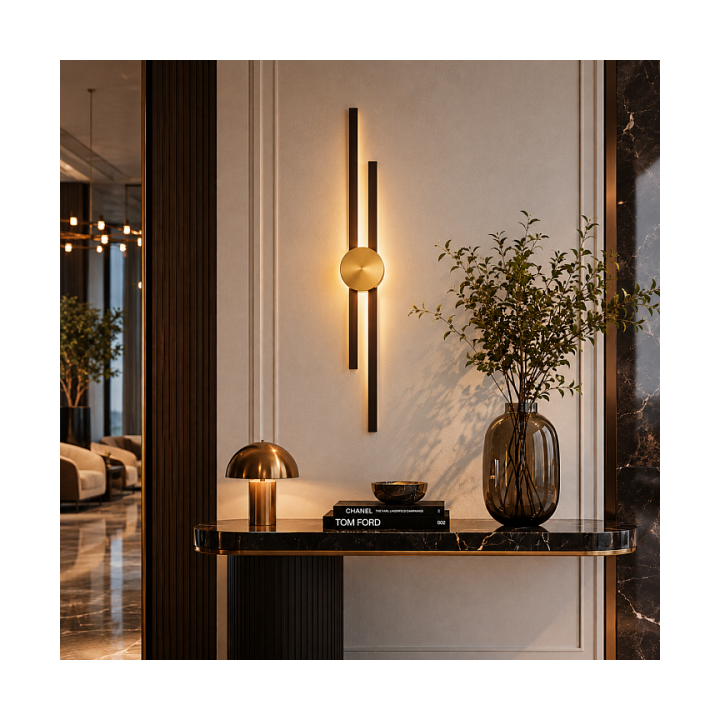 Lampa ścienna CENTRO 92 cm - LED, czarno mosiężny - Step Into Design