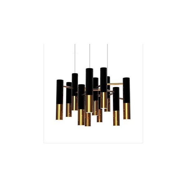Lampa wisząca GOLDEN PIPE-13 czarno złota 60 cm Step Into Design