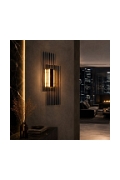 Lampa ścienna NOIR LED, kinkiet czarny ryflowany dwustronny - Step Into Design