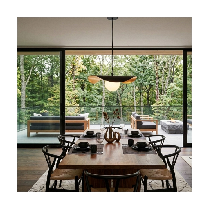 Lampa wisząca ENZO 40 cm - czarno złota - Step Into Design