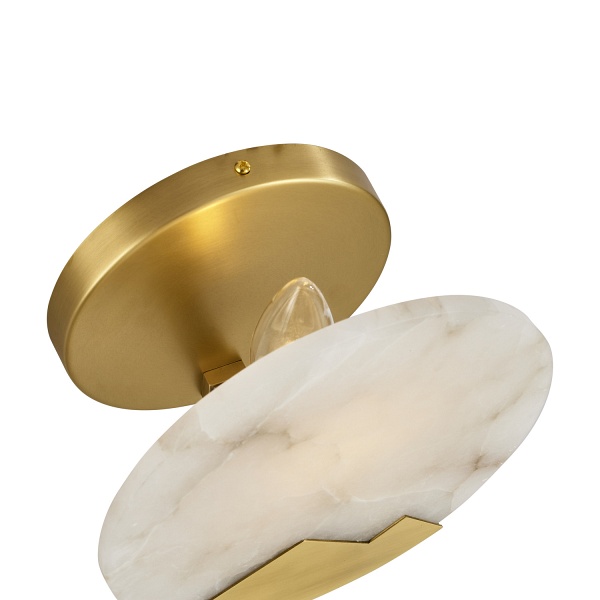 Lampa ścienna MARMO biały marmur i mosiądz 20cm Step Into Design