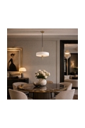 Lampa wisząca ARTDECO 35 cm biało złota - Step Into Design