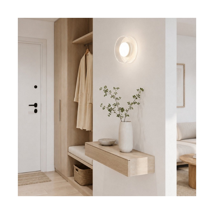 Lampa ścienna DONUT 18 – LED, szkło transparentne, biały środek - Step Into Design