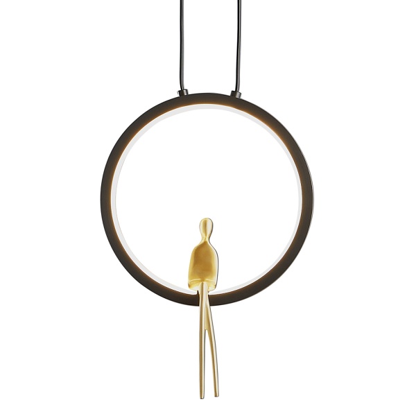 Lampa wisząca AMICI led czarno złota 27 cm Step Into Design