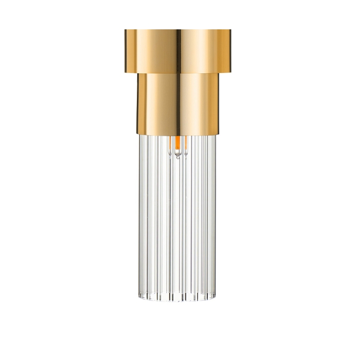 Lampa ścienna GLOW 46 cm - kinkiet złoty, szkło ryflowane - Step Into Design