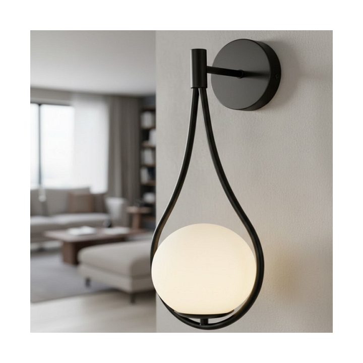 Lampa ścienna DROP 45 cm czarna - Step Into Design