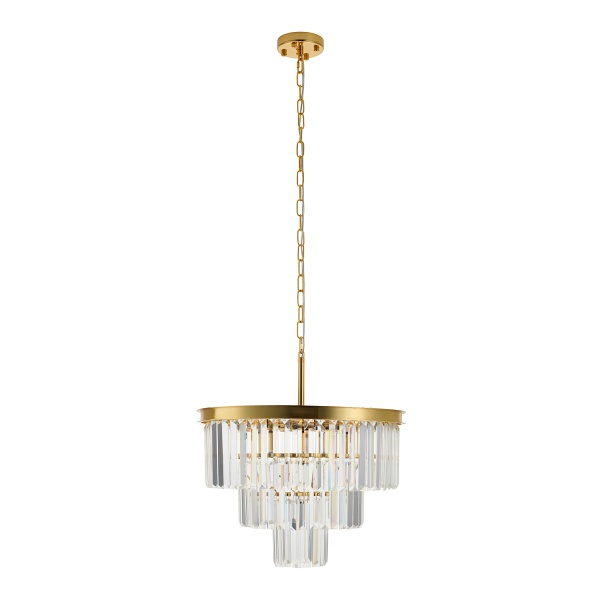 Lampa wisząca SPLENDORE 50 cm - żyrandol złoto-kryształowy Step Into Design