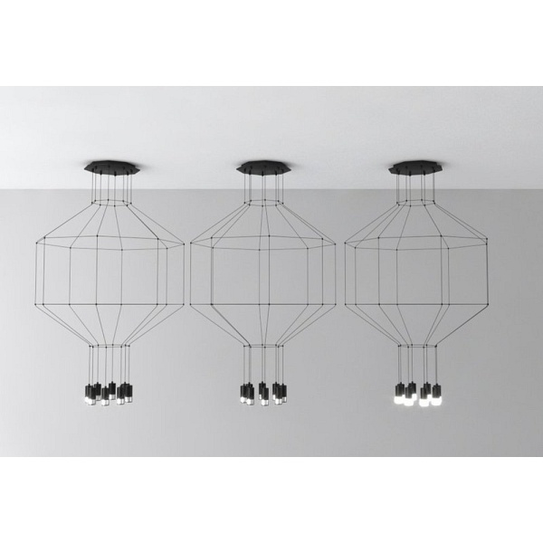 Lampa wisząca LINEA-8 czarna 80 cm Step Into Design