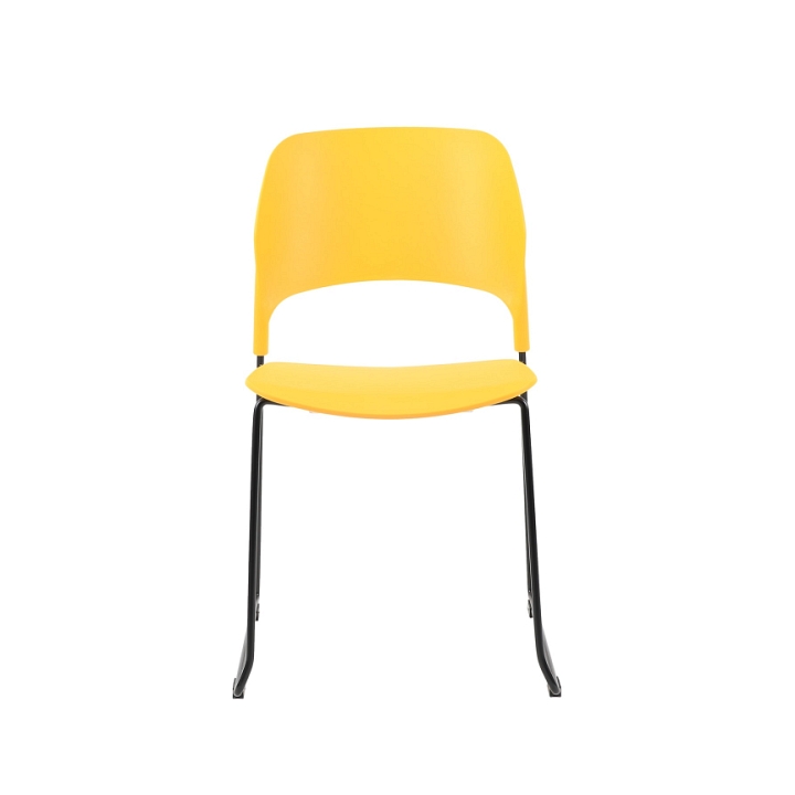 Krzesło TIPICO - polipropylen, żółte siedzisko, stelaż czarny - Step Into Design