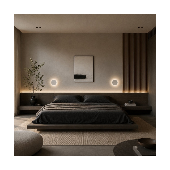 Lampa ścienna NYX 20 cm - LED okrągła, metalowa, biała - Step Into Design