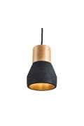 Lampa wisząca CONCRETE 12 cm- czarny beton, drewno - Step Into Design