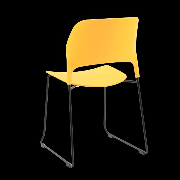 Krzesło TIPICO - polipropylen, żółte siedzisko, stelaż czarny Step Into Design