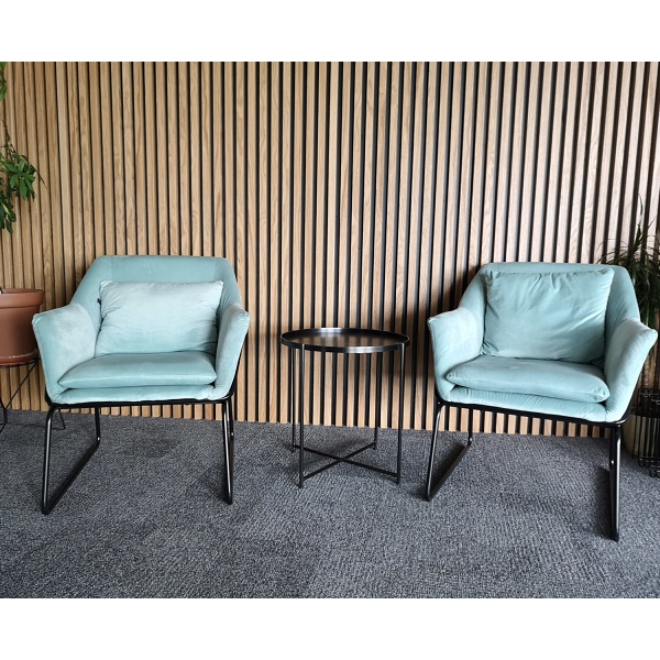 Fotel welurowy FLUENCE miętowy Step Into Design