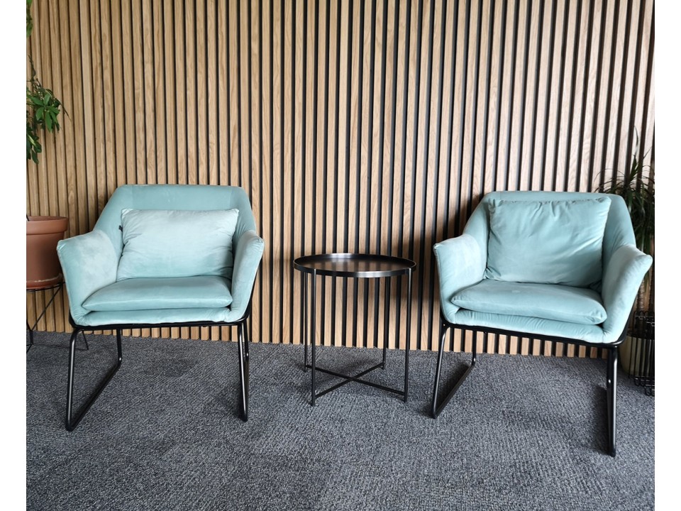Fotel welurowy FLUENCE miętowy Step Into Design