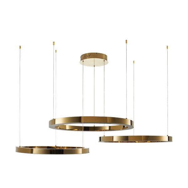 Lampa wisząca CIRCLE 40+60+80 LED złoty połysk na 1 podsufitce Step Into Design