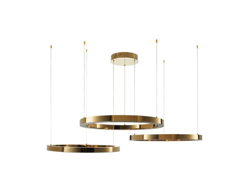 Lampa wisząca CIRCLE 40+60+80 LED złoty połysk na 1 podsufitce Step Into Design