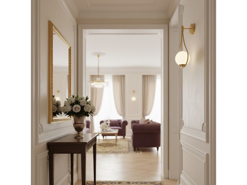 Kinkiet ścienny DROP, 45 cm - zloty, do wnętrz mieszkalnych i komercyjnych Step Into Design