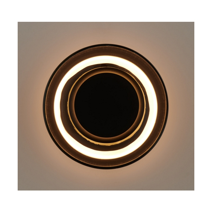 Lampa ścienna DONUT 18 cm - LED, szkło, szaro-czarna - Step Into Design