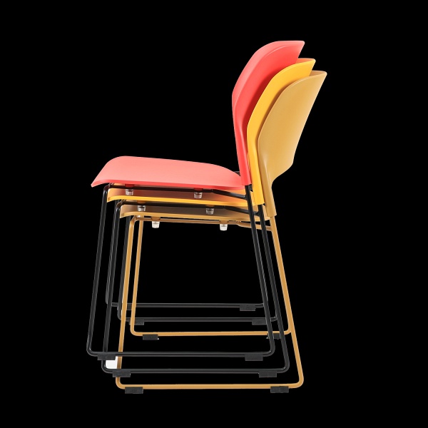 Krzesło TIPICO - polipropylen, białe siedzisko, stelaż czarny Step Into Design