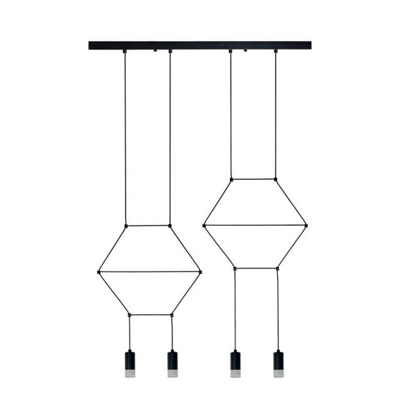 Lampa wisząca LINEA-4 LONG czarna 70 cm Step Into Design