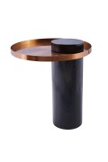 Stolik kawowy COLUMN marmurowy czarno miedziany 55 cm Step Into Design