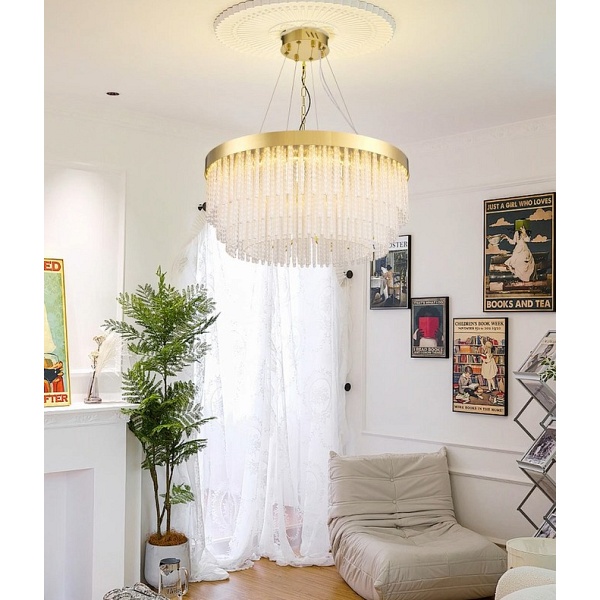 Lampa wisząca GLORIA LED kryształowa złota 60 cm Step Into Design