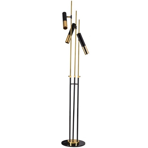 Lampa stojąca GOLDEN PIPE-3 czarno złota 180 cm Step Into Design