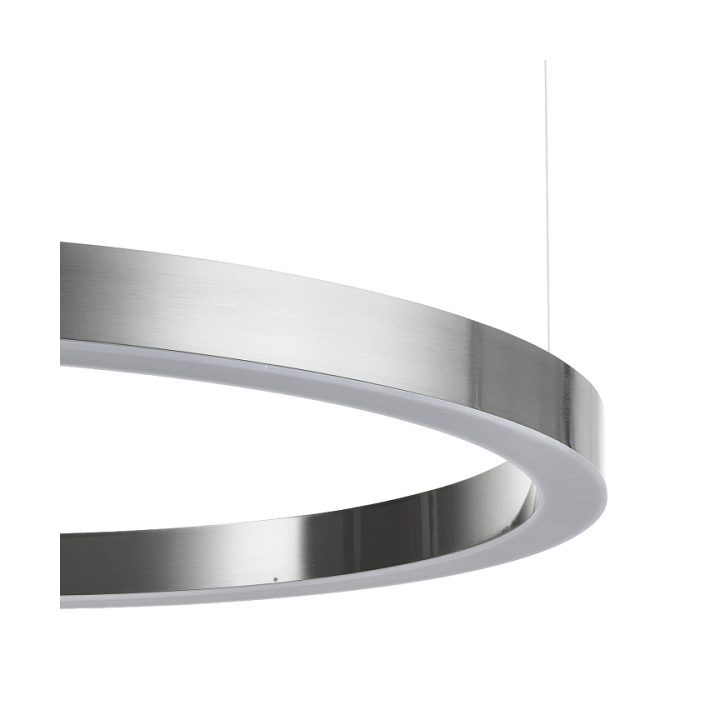 Lampa wisząca CIRCLE 80 cm - LED, ring nikiel szczotkowany - Step Into Design