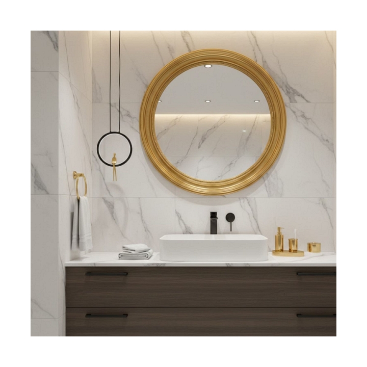 Lampa wisząca AMICI 27 cm - LED, metal, czarny ring z dekoracyjną złotą postacią - Step Into Design