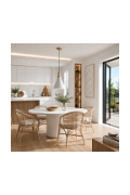 Lampa wisząca NORDIC WOODY biało drewniana 25 cm - Step Into Design