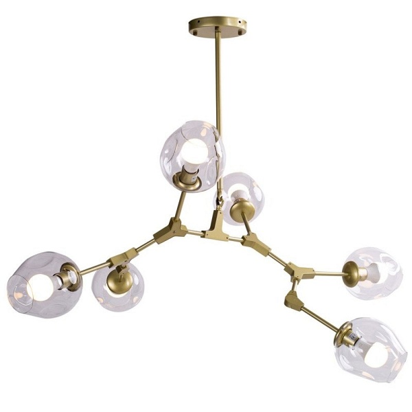Lampa wisząca MODERN ORCHID-6 złoto transparentna 130 cm Step Into Design