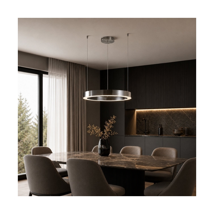 Lampa wisząca CIRCLE 60 cm - LED, ring tytanowy - Step Into Design