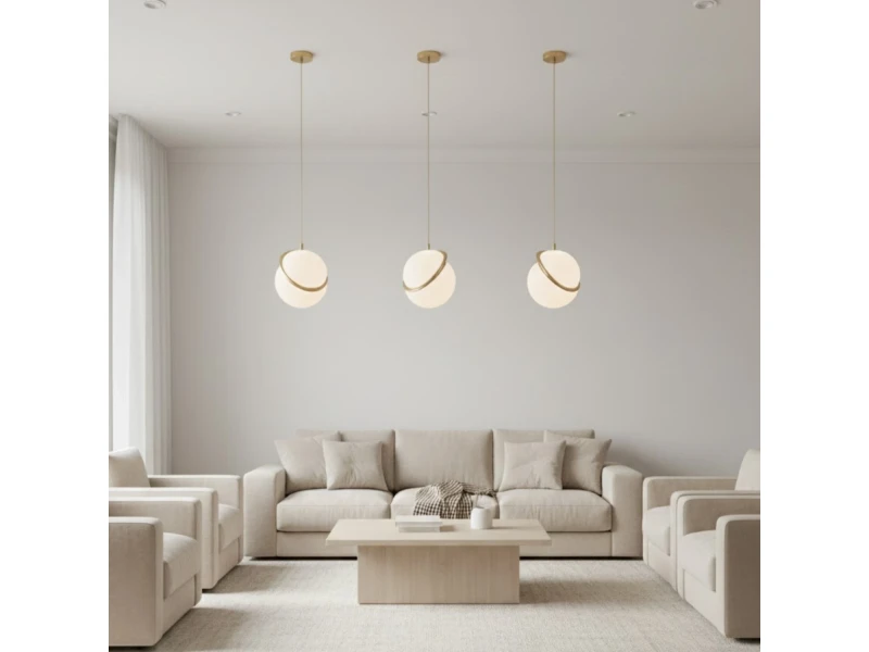 Lampa wisząca ORBITA biało-złota, akryl, 20 cm Step Into Design