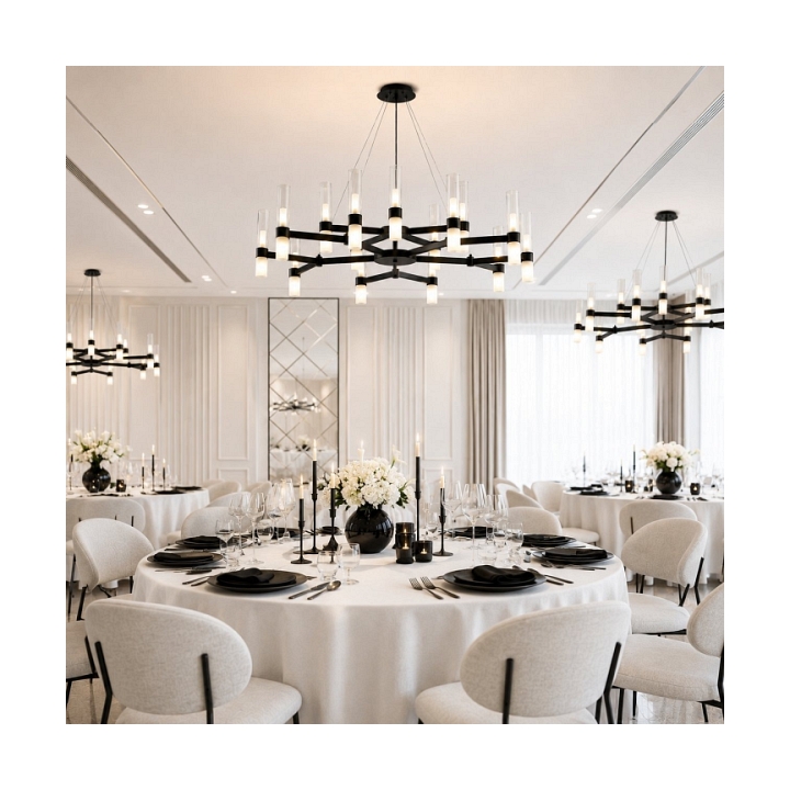 Lampa wisząca CANDELA-15 czarna 120 cm - Step Into Design