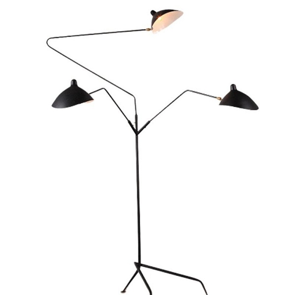 CRANE-3F - lampa podłogowa metalowa 3-ramienna, czarna, 210 cm Step Into Design