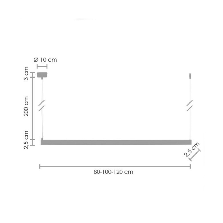 Lampa wisząca BEAM-80 LED - czarna oprawa liniowa 4000K - Step Into Design