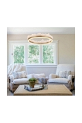 Lampa wisząca MONTANA 60 cm - LED, złoty kryształowy ring - Step Into Design