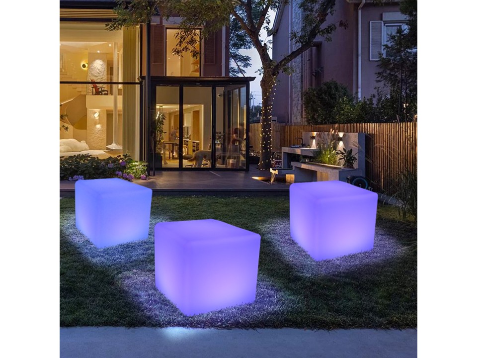 Lampa ogrodowa kostka CUBIC L LED RGBW 16 kolorów 43 cm Step Into Design