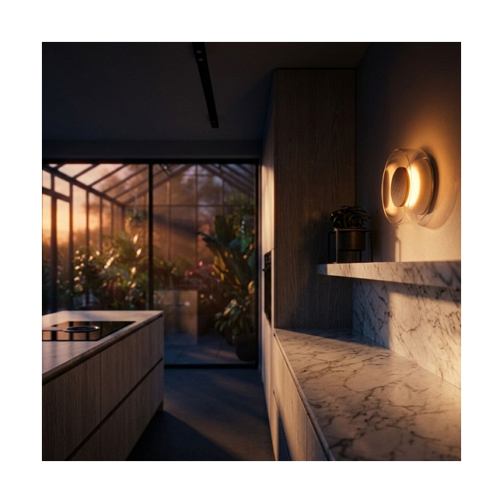 Lampa ścienna DONUT 18 – LED, szkło transparentne, brąz orzechowy - Step Into Design
