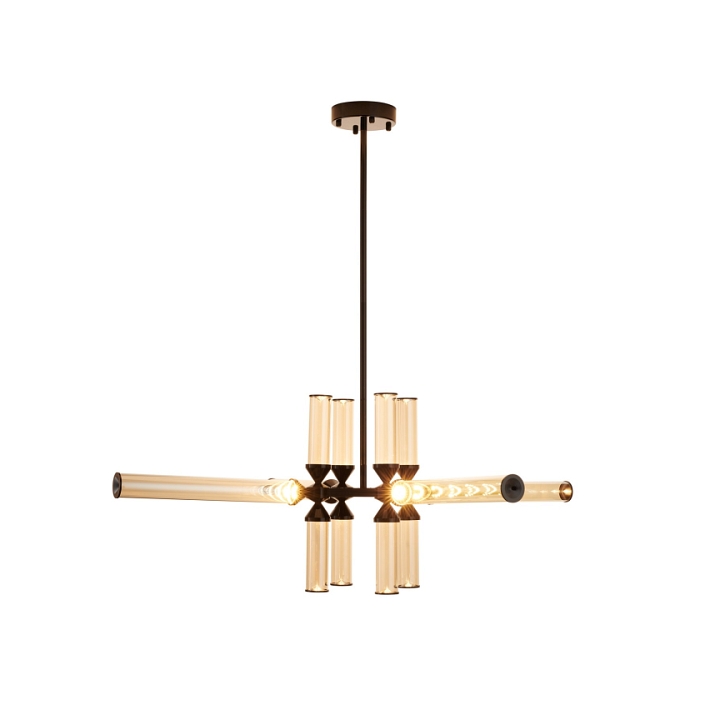 Lampa wisząca QUADRO-12 LED bursztynowe szklane klosze - Step Into Design